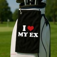 I Love Heart My EX 2000s Style Meme Tee Golf Towel thumb 2