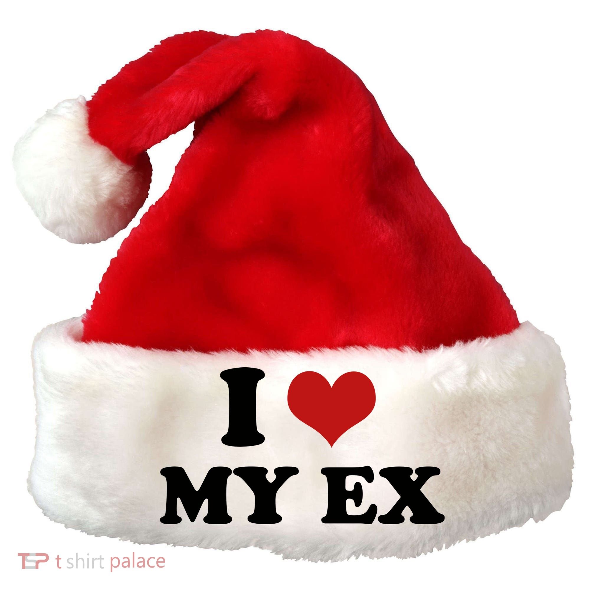 I Love Heart My EX 2000s Style Meme Tee Santa Hat