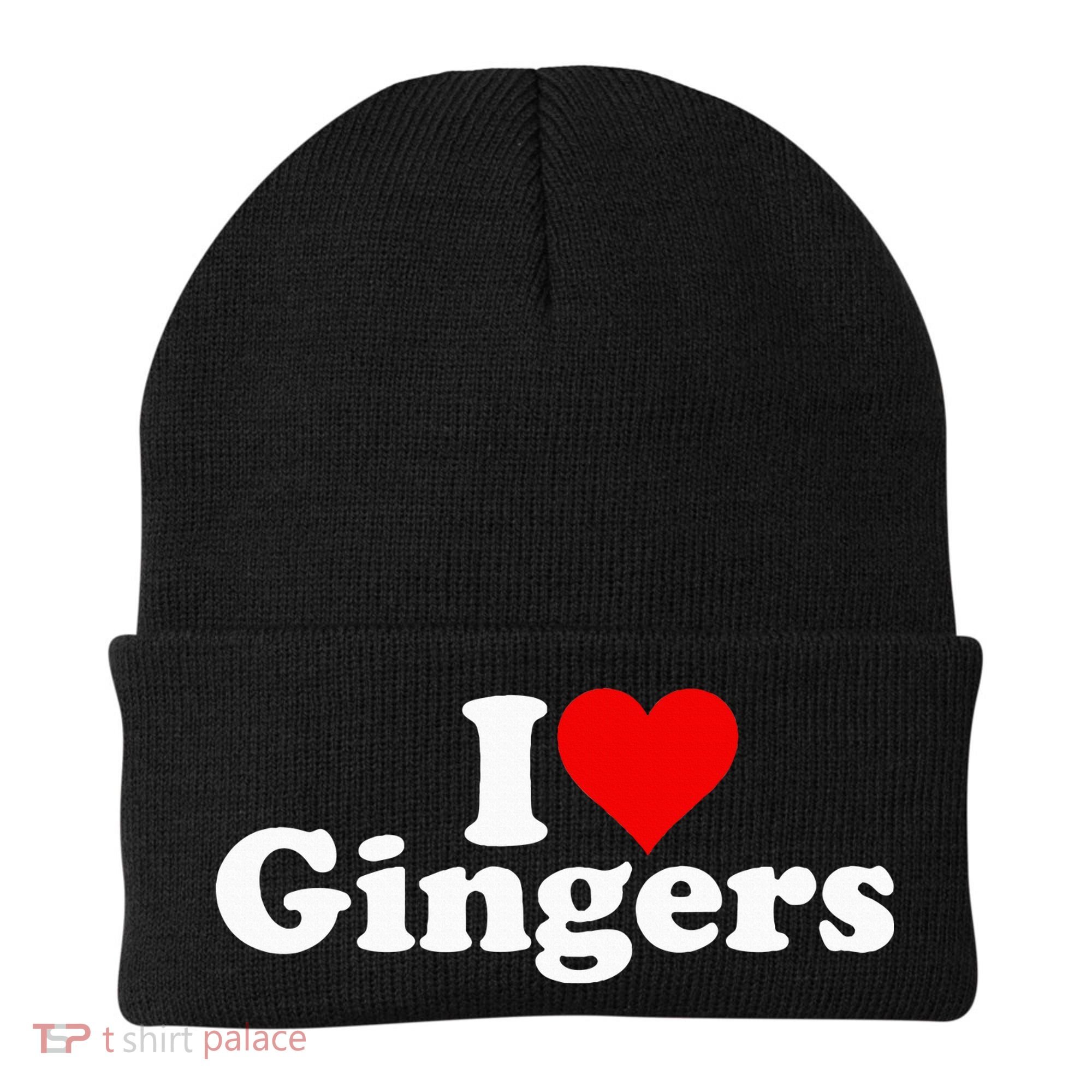 I LOVE HEART GINGERS REDHEADS RED HAIR Beanie
