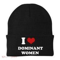 I Love Heart Dominant Women Funny Meme Beanie thumb 0