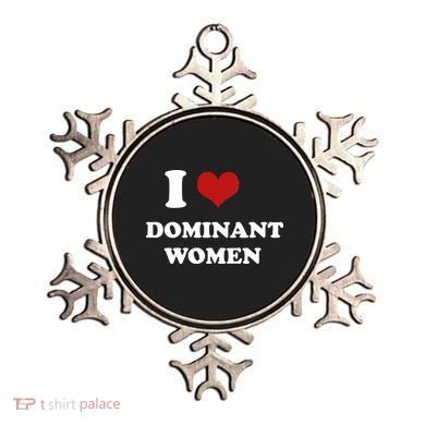 I Love Heart Dominant Women Funny Meme Ornament
