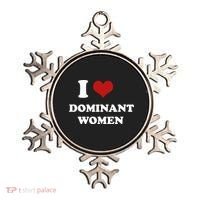 I Love Heart Dominant Women Funny Meme Ornament thumb 0