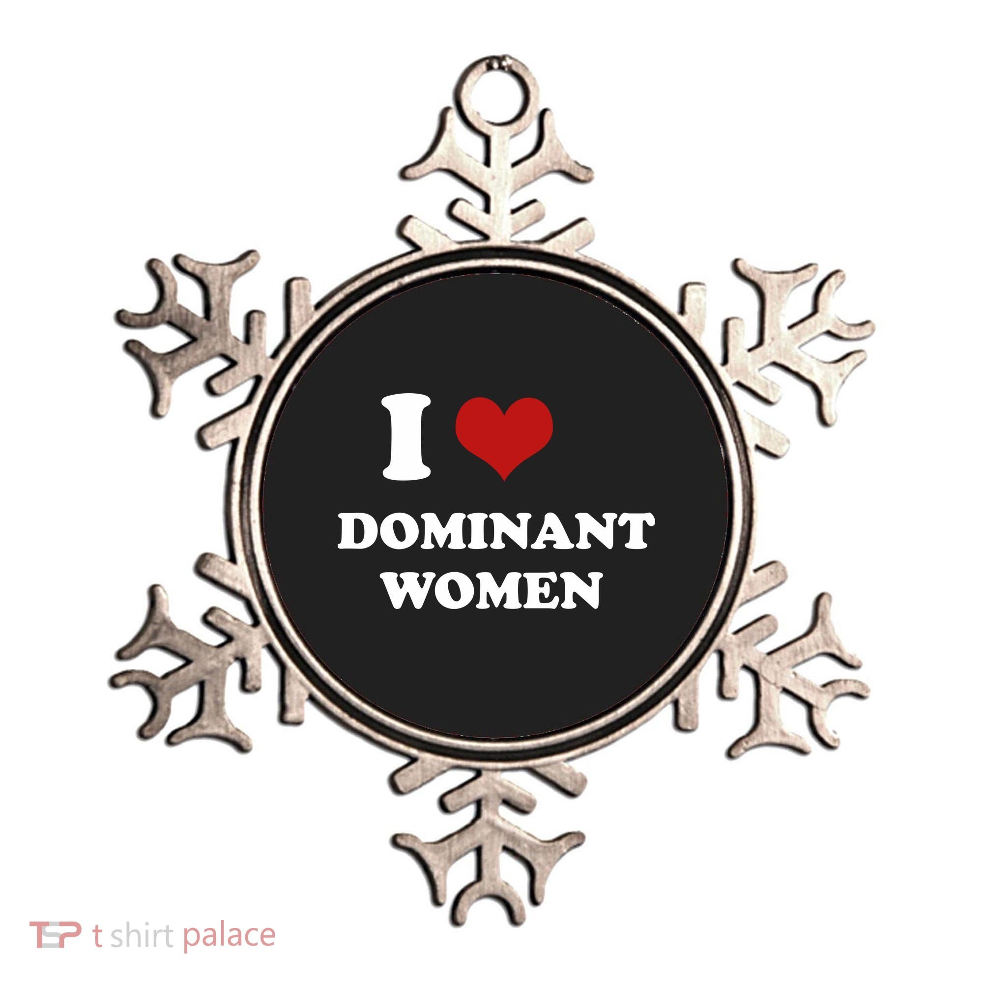 I Love Heart Dominant Women Funny Meme Ornament