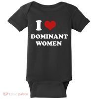 I Love Heart Dominant Women Funny Meme Baby Bodysuit thumb 0