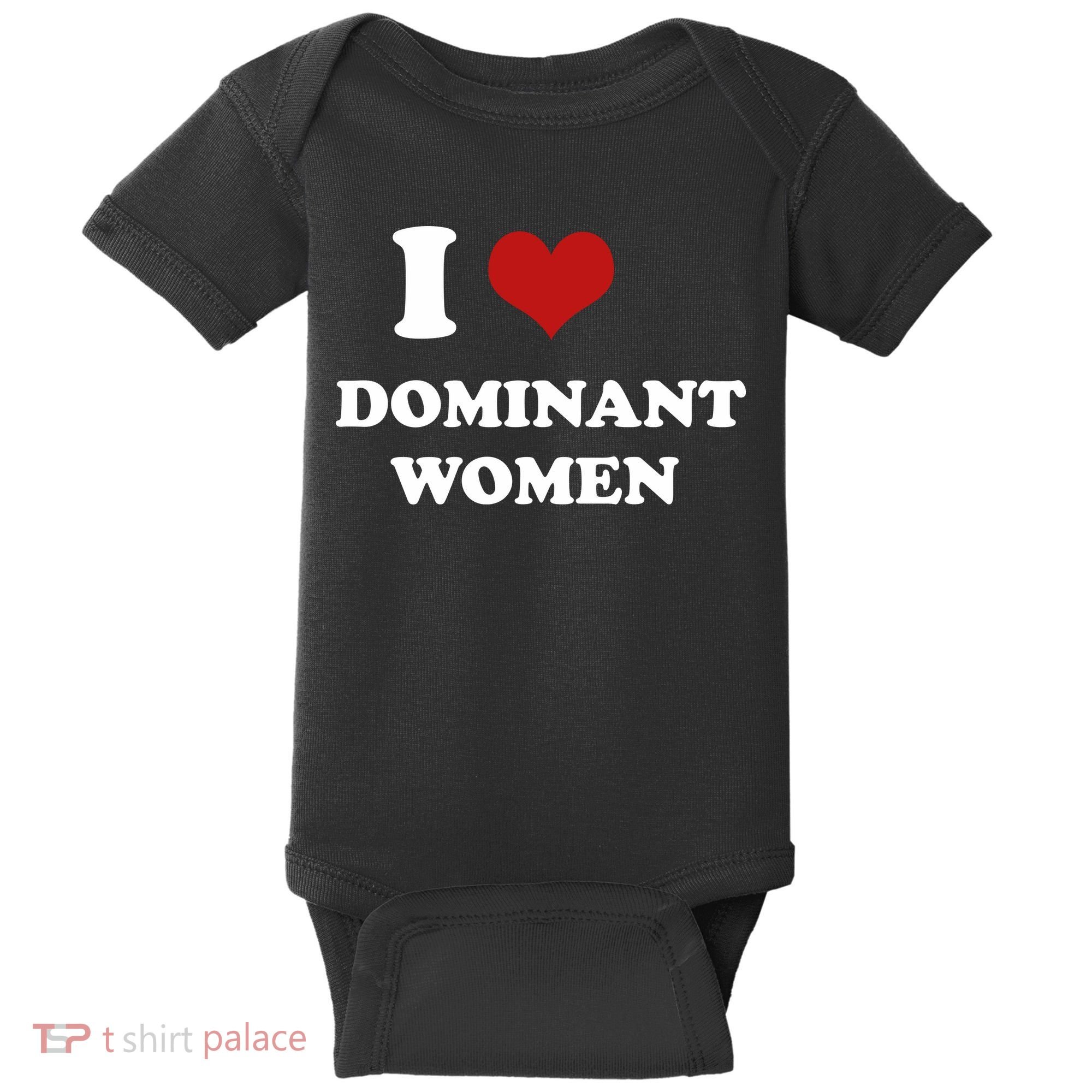I Love Heart Dominant Women Funny Meme Baby Bodysuit