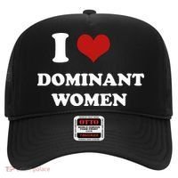 I Love Heart Dominant Women Funny Meme Hat thumb 0