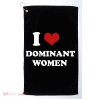 I Love Heart Dominant Women Funny Meme Golf Towel thumb 0