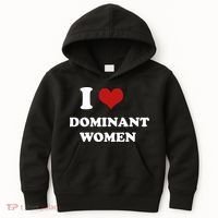 I Love Heart Dominant Women Funny Meme Kids Hoodie thumb 0