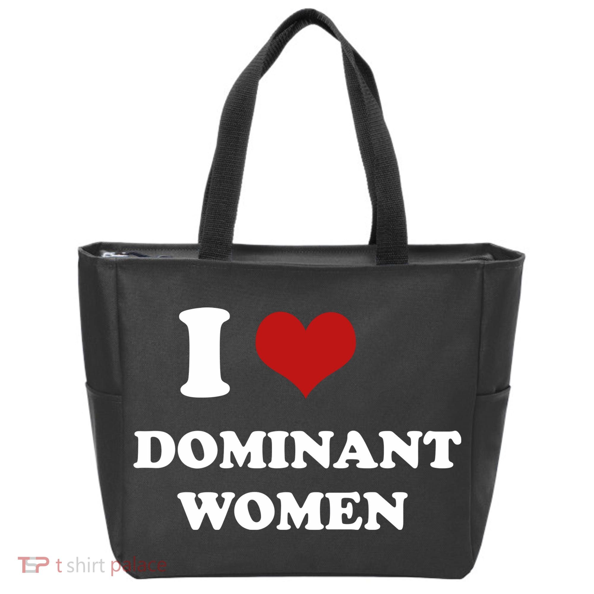 I Love Heart Dominant Women Funny Meme Tote Bag