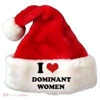 I Love Heart Dominant Women Funny Meme Santa Hat thumb 0