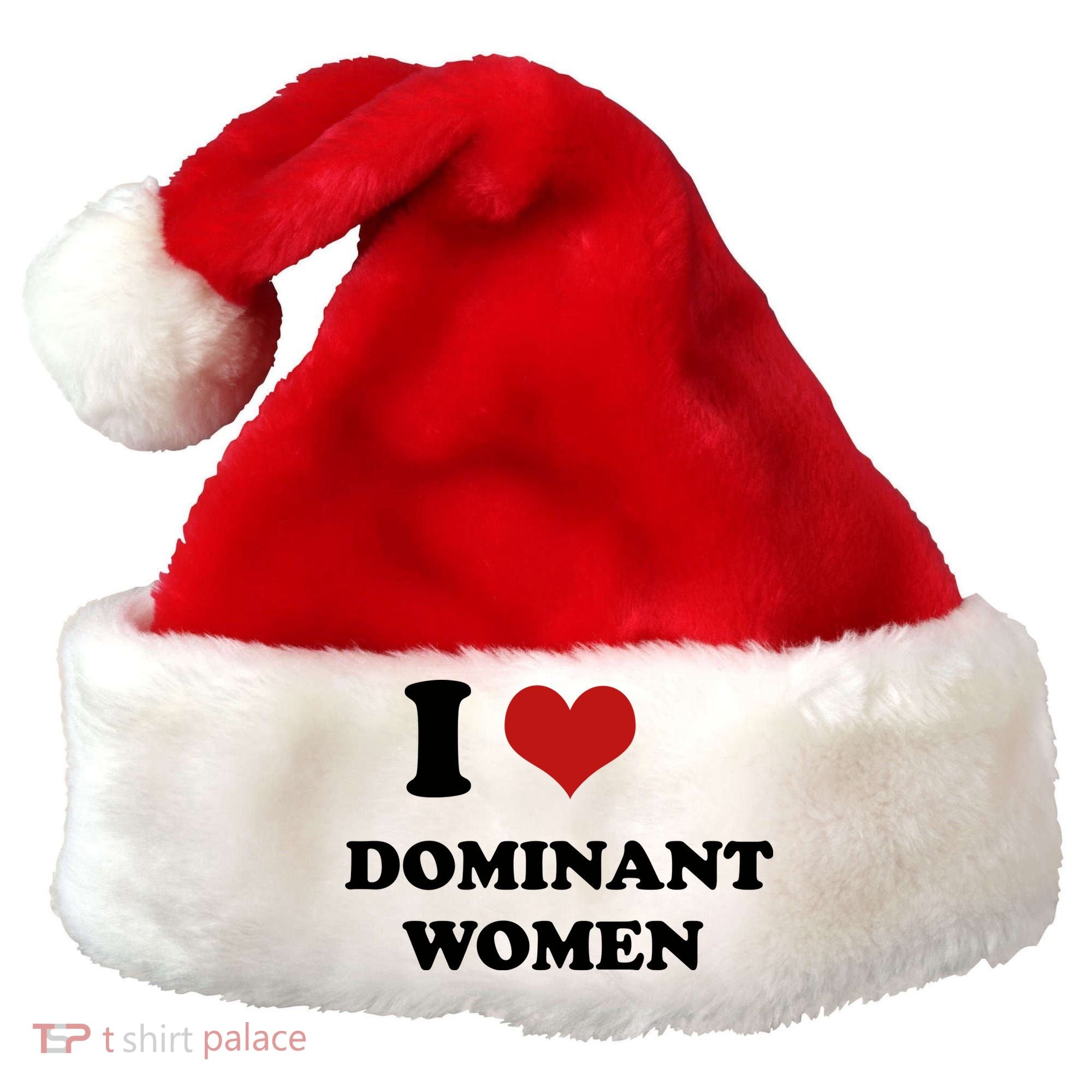 I Love Heart Dominant Women Funny Meme Santa Hat