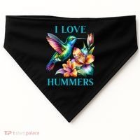 I Love Hummers Hummingbird  USA-Made Doggie Bandana thumb 0