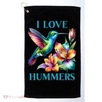 I Love Hummers Hummingbird  Golf Towel thumb 0