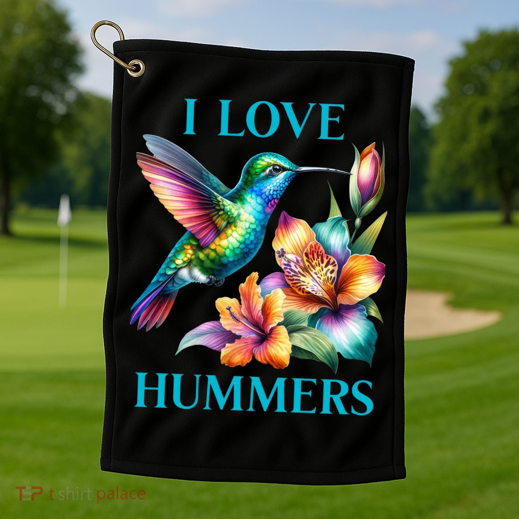 I Love Hummers Hummingbird  Golf Towel