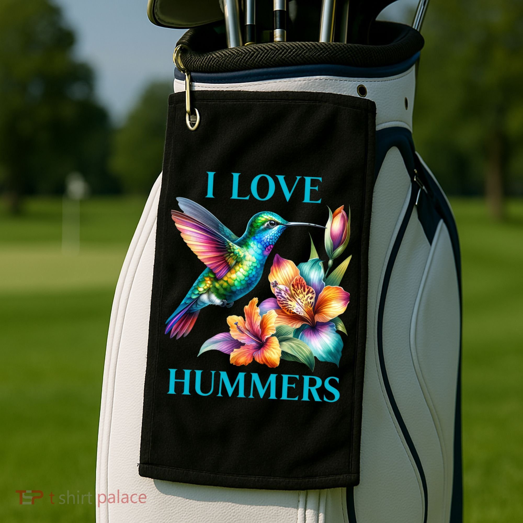 I Love Hummers Hummingbird  Golf Towel