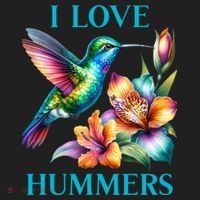 I Love Hummers Hummingbird  Golf Towel thumb 3