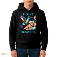 I Love Hummers Hummingbird  Kids Hoodie thumb 4