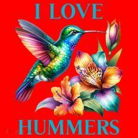 I Love Hummers Hummingbird  Santa Hat thumb 1
