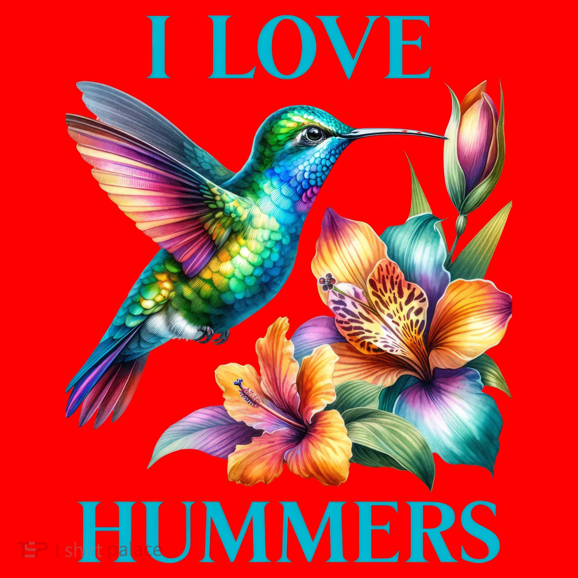 I Love Hummers Hummingbird  Santa Hat