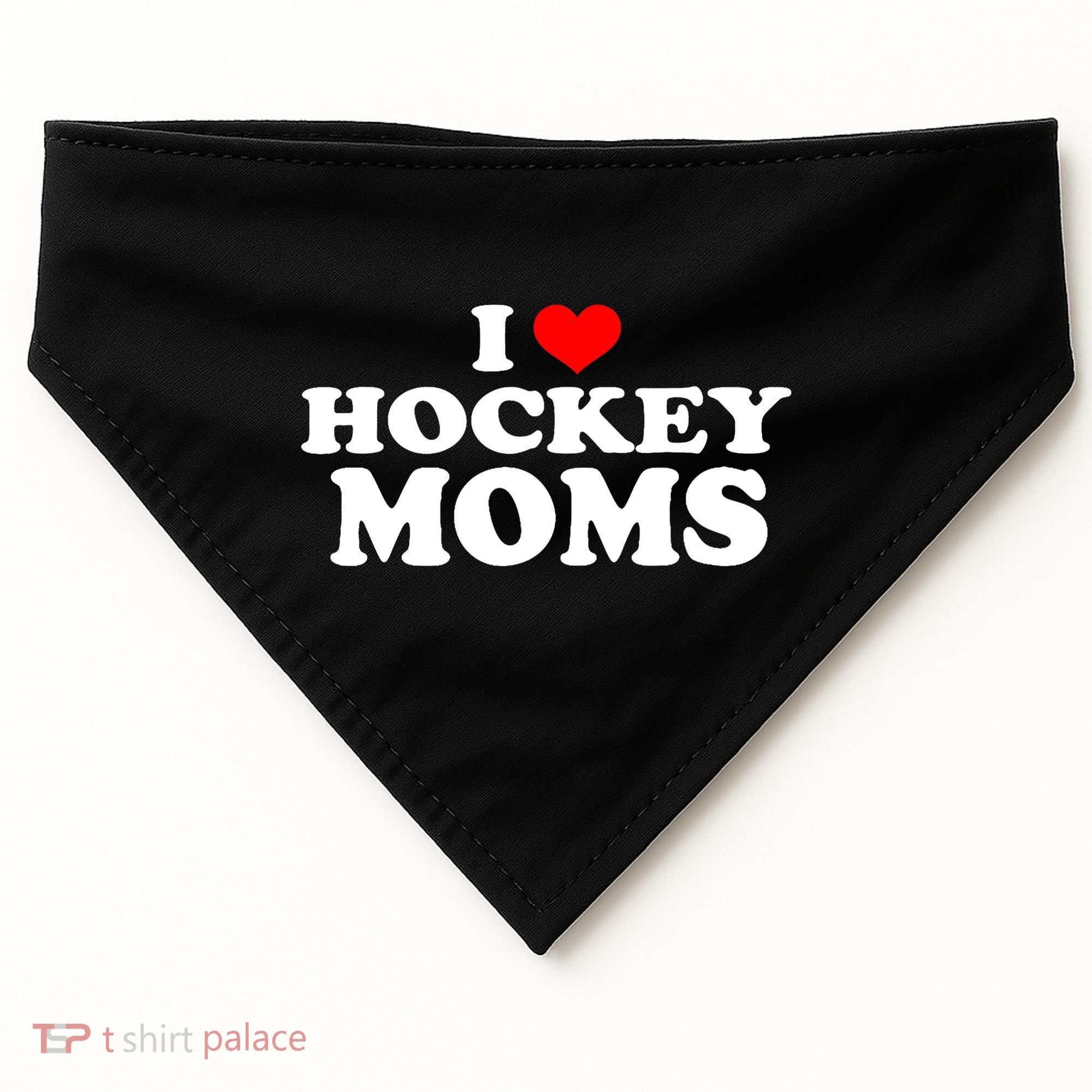 I Love Hockey Moms Funny USA-Made Doggie Bandana