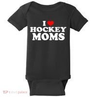 I Love Hockey Moms Funny Baby Bodysuit thumb 0
