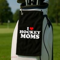 I Love Hockey Moms Funny Golf Towel thumb 2