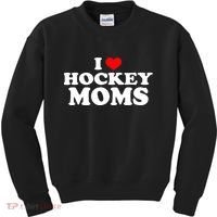 I Love Hockey Moms Funny Kids Sweatshirt thumb 0