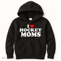 I Love Hockey Moms Funny Kids Hoodie thumb 0