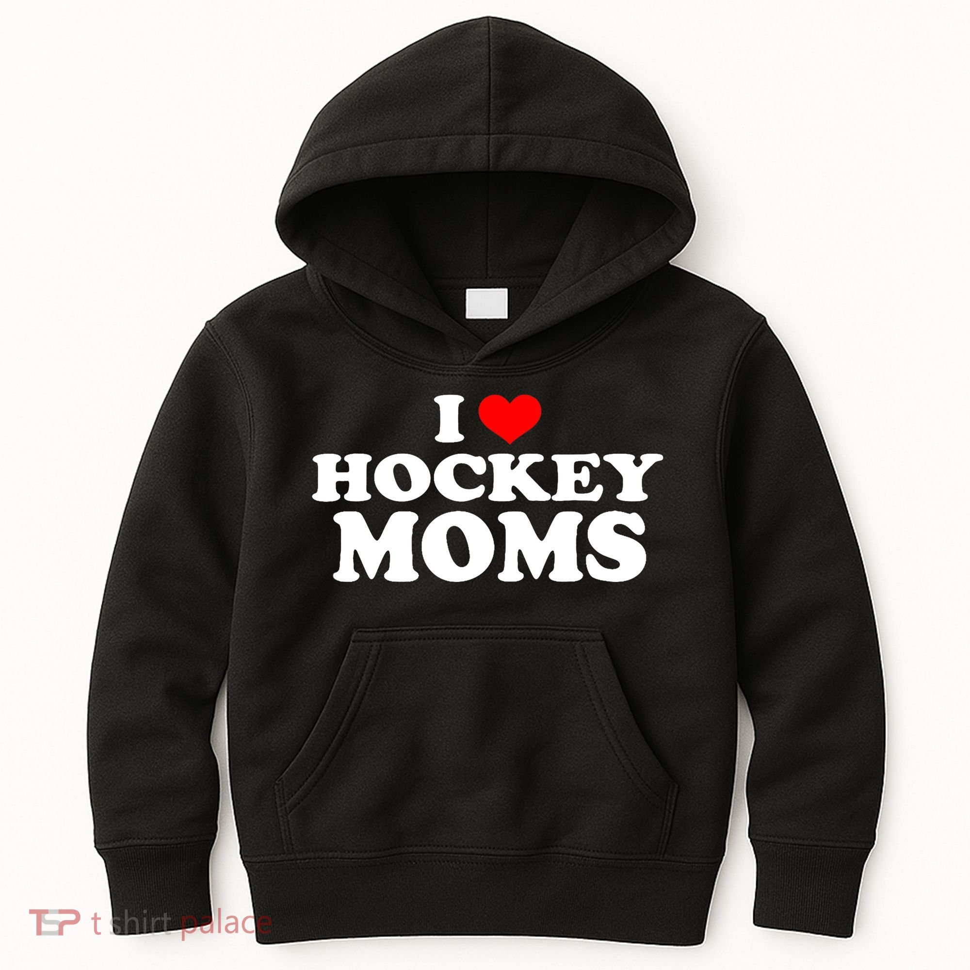I Love Hockey Moms Funny Kids Hoodie