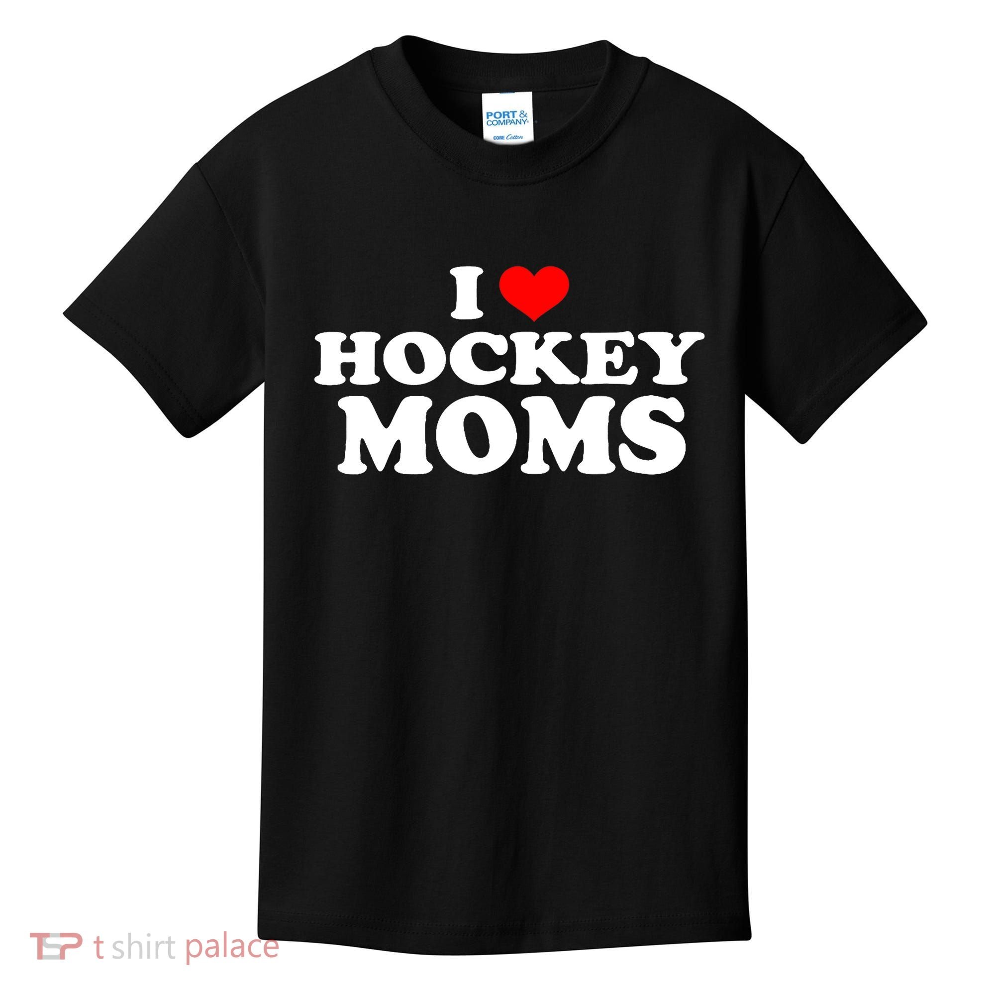I Love Hockey Moms Funny Kids T-Shirt