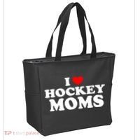 I Love Hockey Moms Funny Tote Bag thumb 2