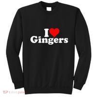 I Love Heart Gingers Redheads Red Hair Sweatshirt thumb 0
