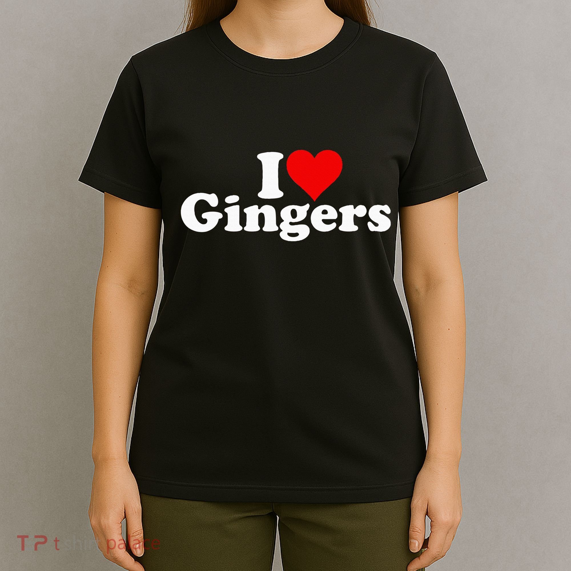 I Love Heart Gingers Redheads Red Hair T-Shirt