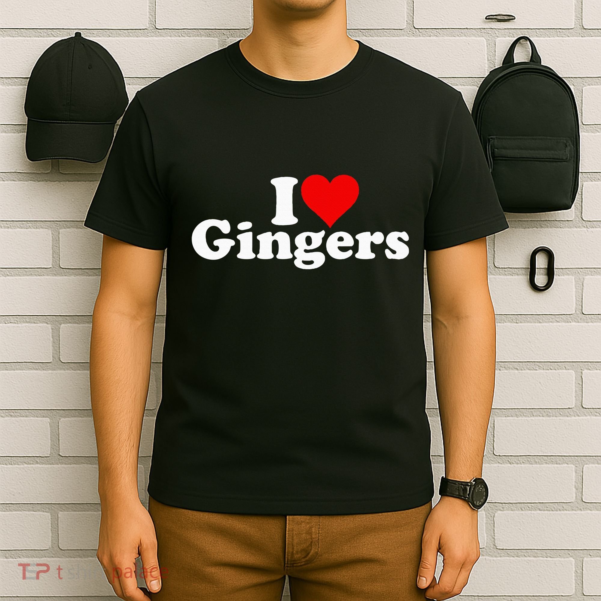 I Love Heart Gingers Redheads Red Hair T-Shirt