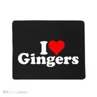 I Love Heart Gingers Redheads Red Hair Mousepad thumb 0