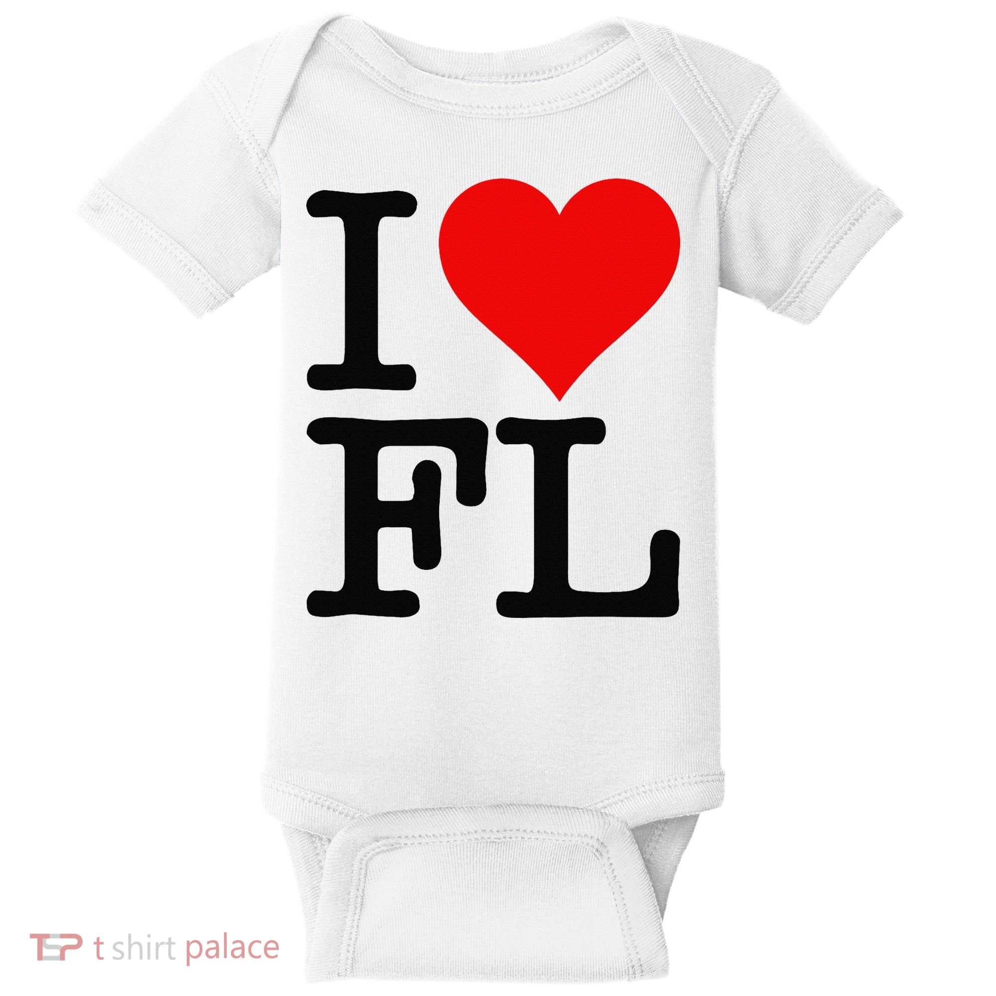 I LOVE HEART FLORIDA FL Baby Bodysuit