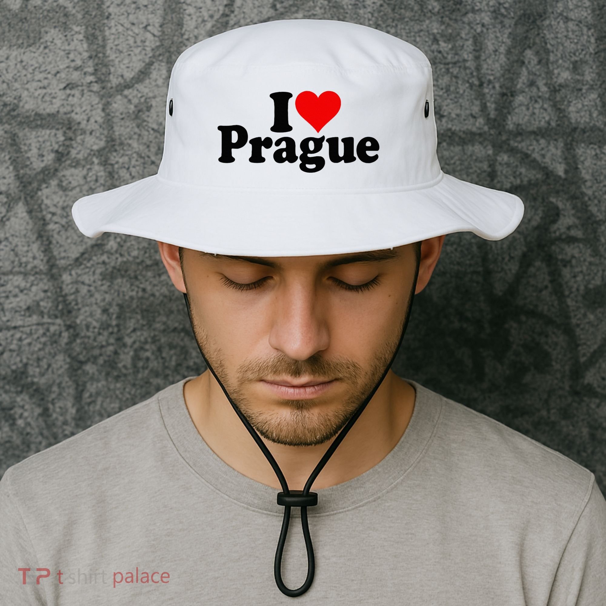 I Love Heart Prague Czech Republic Praha Bucket Hat