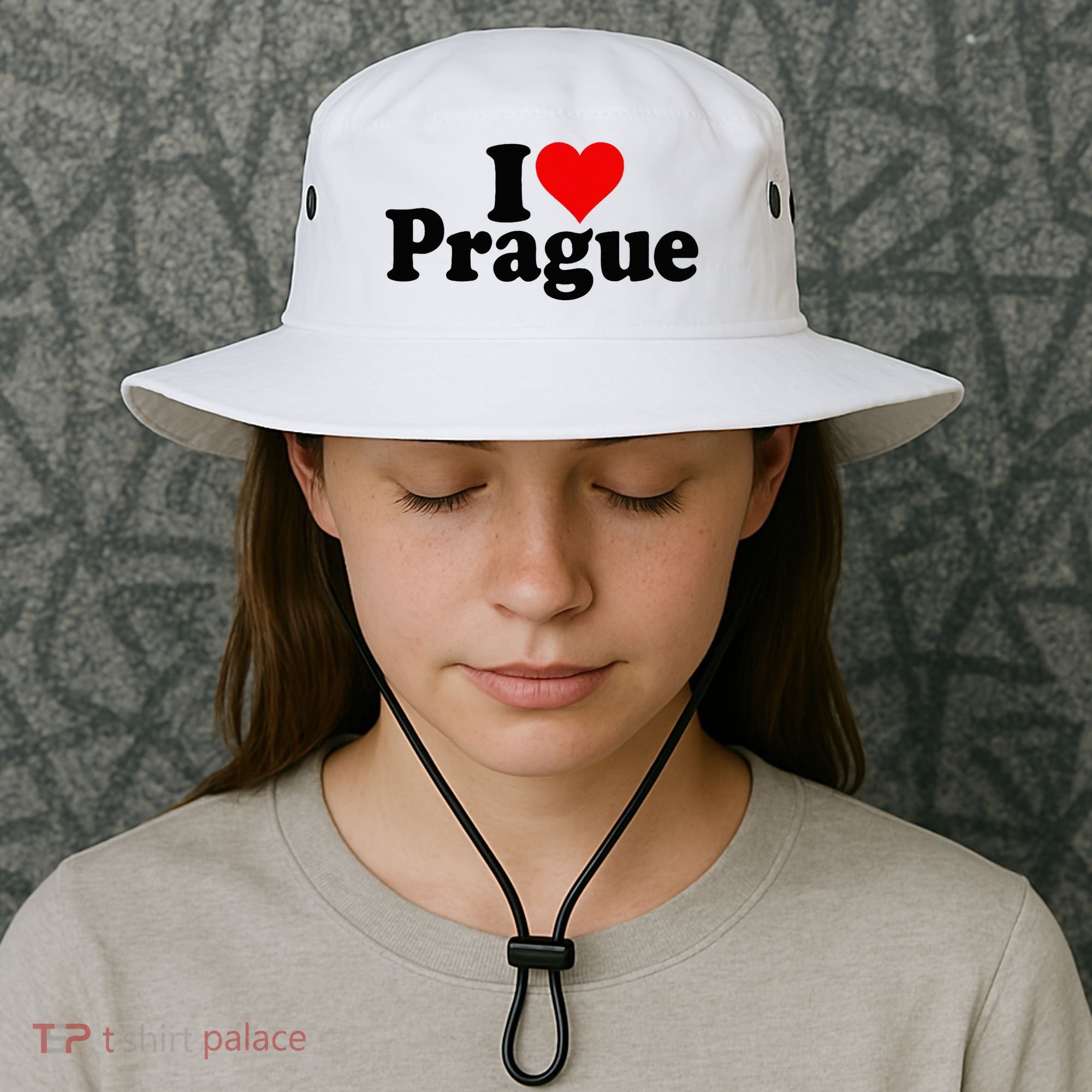 I Love Heart Prague Czech Republic Praha Bucket Hat