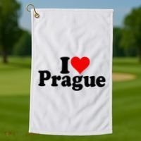 I Love Heart Prague Czech Republic Praha Golf Towel thumb 1
