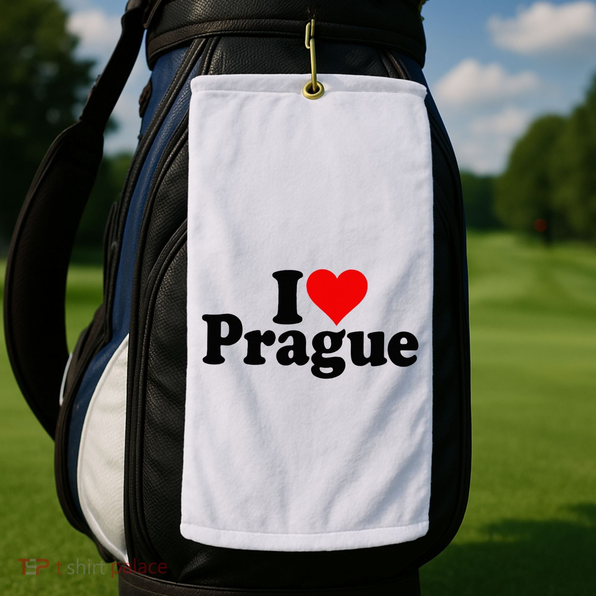 I Love Heart Prague Czech Republic Praha Golf Towel