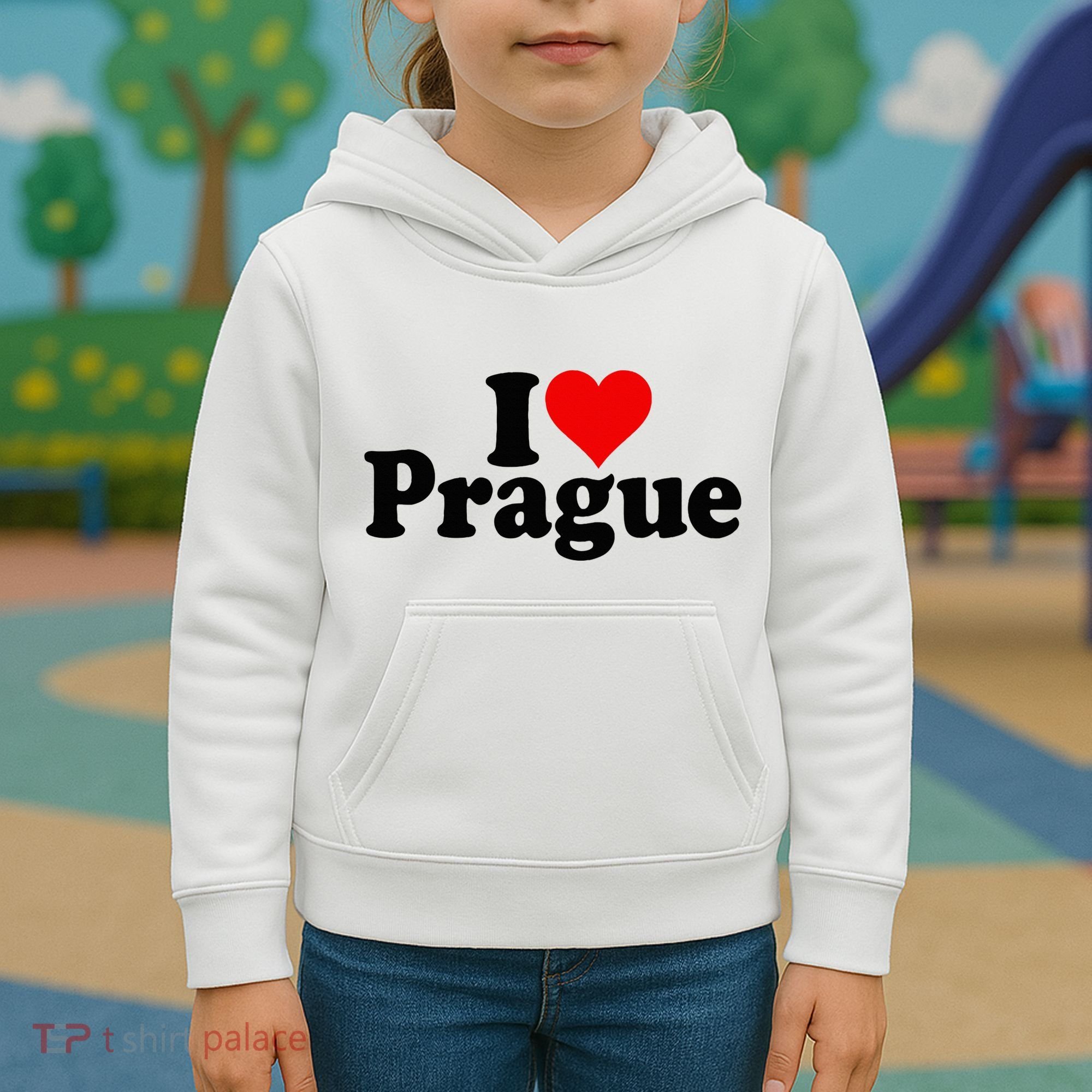 I Love Heart Prague Czech Republic Praha Kids Hoodie