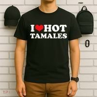 I Love Hot Tamales Tee Funny Red Heart Love Tamales Tee T-Shirt thumb 6