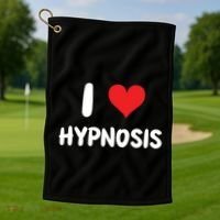 I Love Hypnosis Heart Consciousness Gift Golf Towel thumb 1