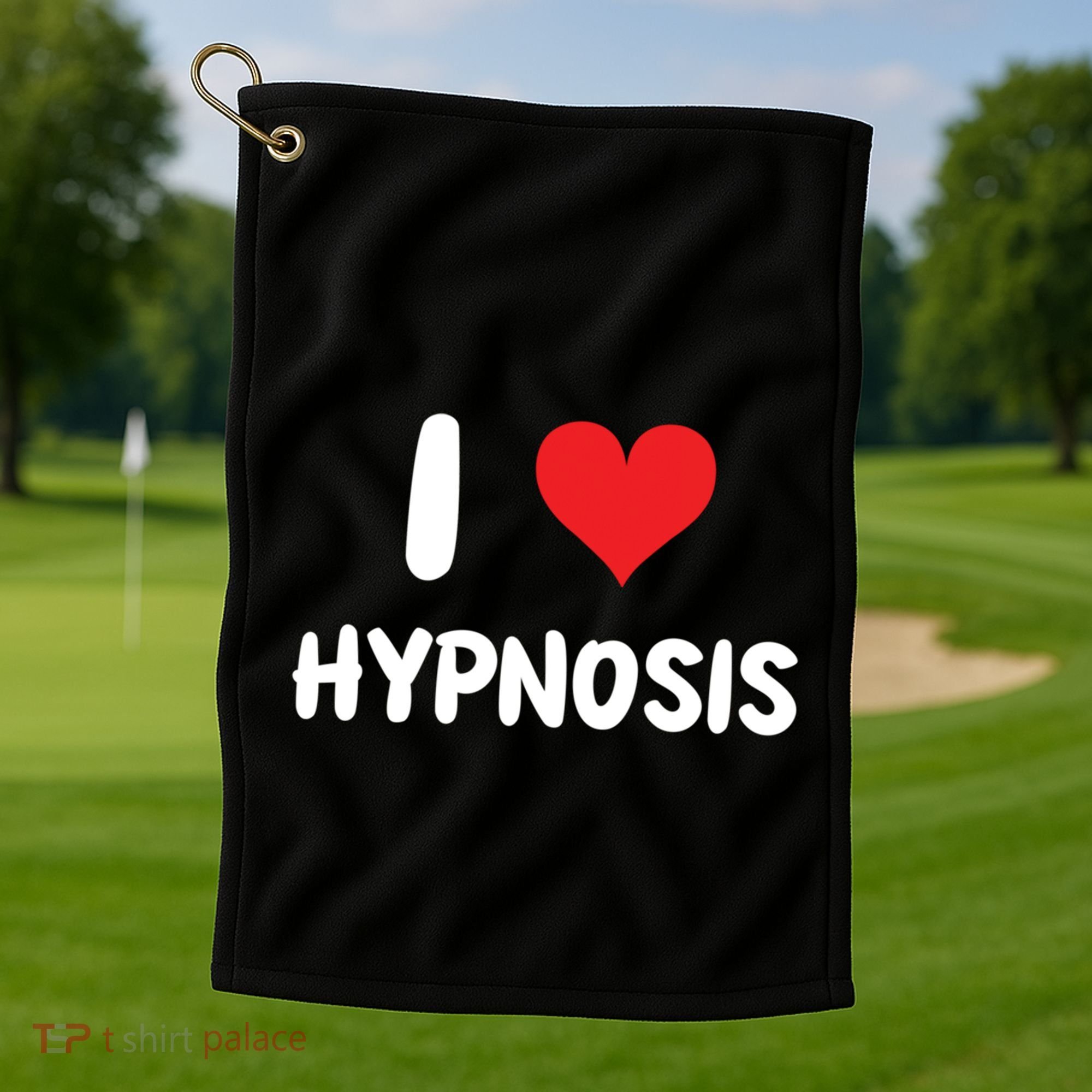 I Love Hypnosis Heart Consciousness Gift Golf Towel