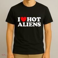 I Love Hot Aliens Funny Extraterrestrial Scifi Et Space Ufo T-Shirt thumb 3