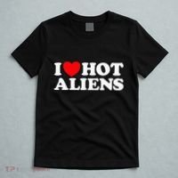 I Love Hot Aliens Funny Extraterrestrial Scifi Et Space Ufo T-Shirt thumb 5