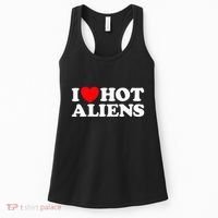 I Love Hot Aliens Funny Extraterrestrial Scifi Et Space Ufo Women's Tank Top thumb 0