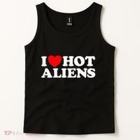 I Love Hot Aliens Funny Extraterrestrial Scifi Et Space Ufo Tank Top thumb 2