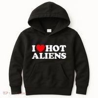 I Love Hot Aliens Funny Extraterrestrial Scifi Et Space Ufo Kids Hoodie thumb 0