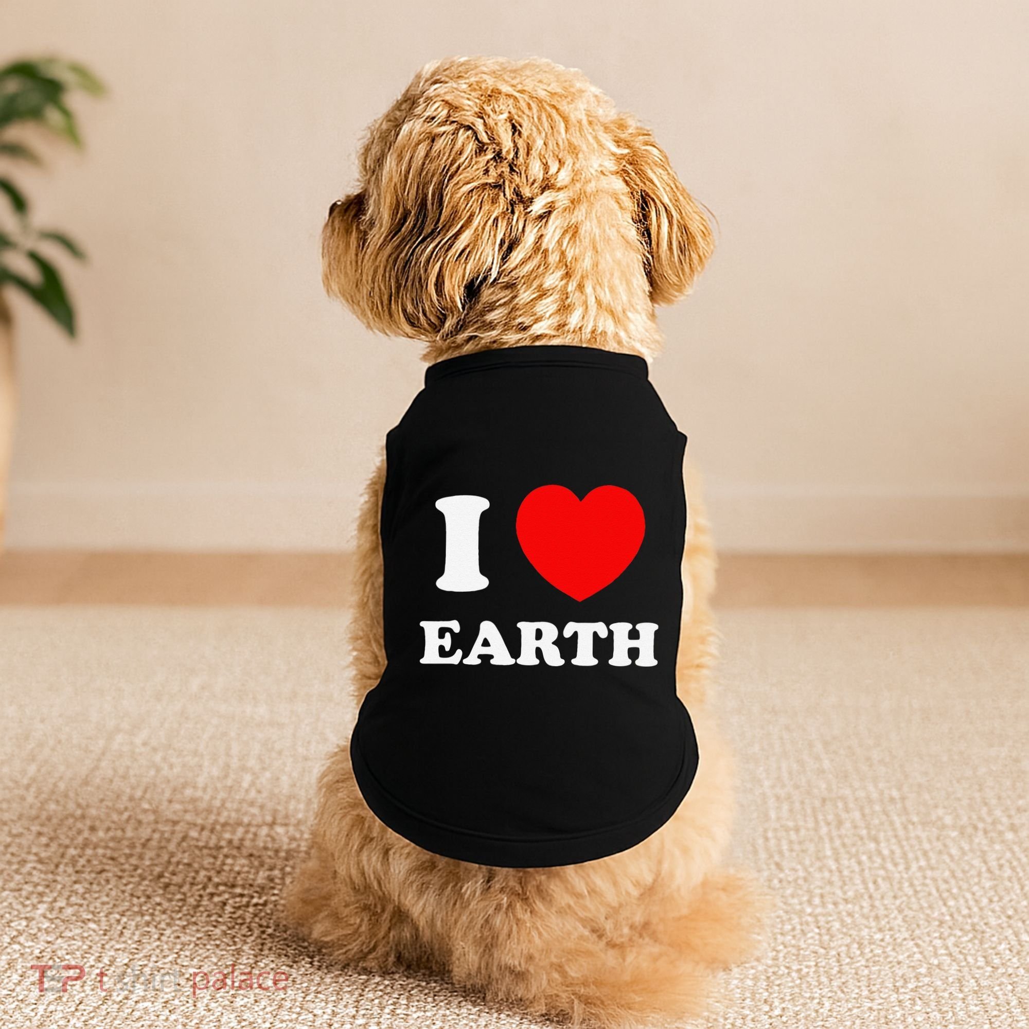 I Love Heart Earth World Earth Day Doggie Tank